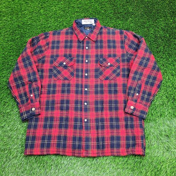 Vintage 90s MOD Western Plaid Wool Jacket Large 24x30 Shacket - Picture 1 of 12